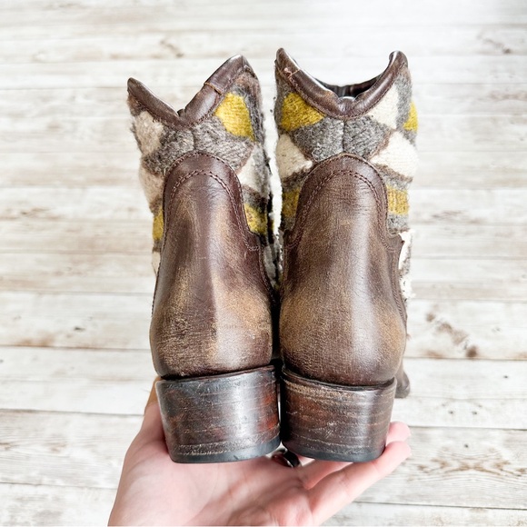 Freebird by Steven Cablo Western Ankle Boots Blanket Brown Leather Size 6 - Picture 3 of 7